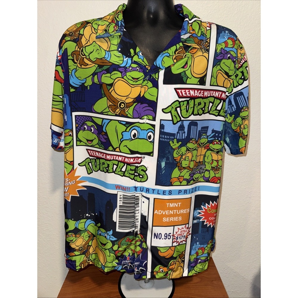 DumbGood Shirt Teenage Mutant Ninja Turtles Button Down  Size Medium TMNT Comic‎